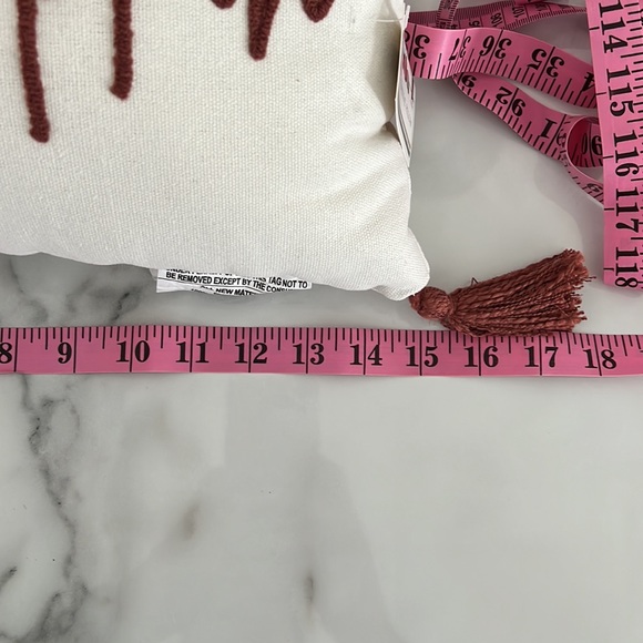 Target Bullseye 2023 - NWT - "hey pumpkin" Pillow w/Fringe Details - Picture 3 of 6